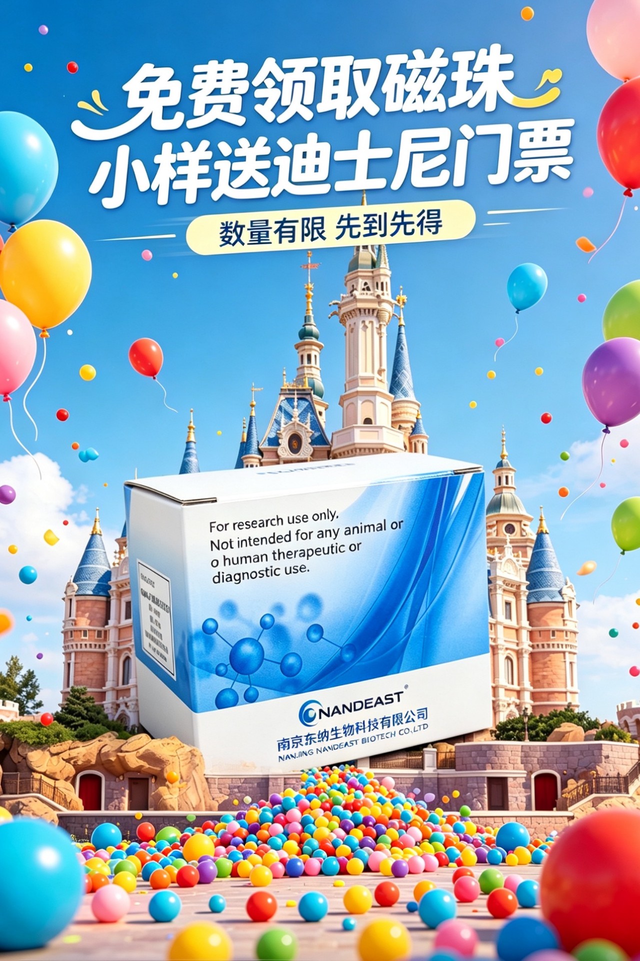 免费领取磁珠小样，反馈实验数据，得迪士尼门票！
